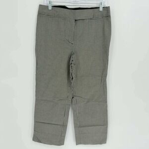 Kate Hill Women's Black Gingham Cotton Straight Leg Pants Size 12